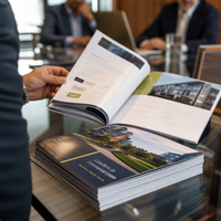 Impression de brochures, catalogues et livrets personnalisés en gros pour entreprises, avec finition plastifiée sur papier couché, emballage OEM
