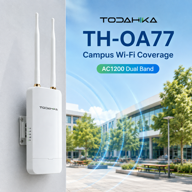 IP65 WiFi5 Outdoor WiFi Access Point AC1200 Dual Band 360 Degree Coverage Qualcomm Chipset 48V PoE DC 12V Power Pole/Wall Mount