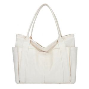 Sac fourre-tout en toile de coton écologique de haute qualité, personnalisable, réutilisable avec logo imprimé pour des courses pratiques - Product Image 5