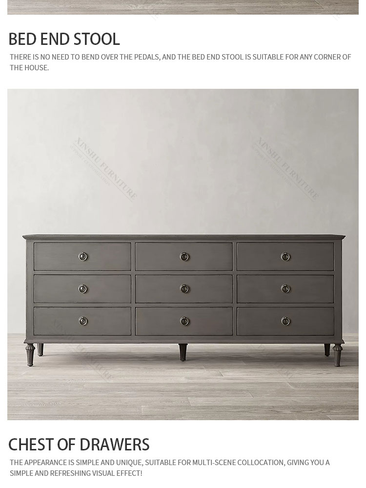 american country top quality long lasting luxury nordic double king bed french retro 1.98m custom  bedroom solid wood bed