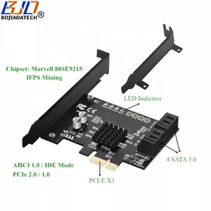 SATA3 PCIe Controller 6Gbps 4 SATA 3.0 Connector to PCI-E 1X Expansion Riser Card 88SE9215 Support IPFS Hard Disk Drive
