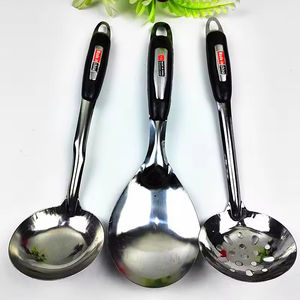 Juego de espátulas de acero inoxidable resistentes al calor con mango largo para utensilios de cocina, freír, rehuemblar y servir sopa - Product Image 3