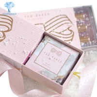 Boîte à tiroir coulissant en papier rose personnalisée pour mini rouge à lèvres, cosmétiques, cadeau de mariage