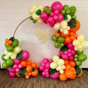Kit de 90 Globos de Látex en Verde Oliva, Rosa Intenso, Naranja y Dorado con Temática Tropical Hawaiana para Fiestas de Cumpleaños, Playa y Piscina de Verano - Product Image 6