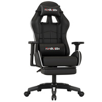 Chaise de jeu de luxe en cuir PU, ergonomique, pivotante électrique, avec vérin à gaz 3 positions, inclinable et réglable pour la maison et le bureau