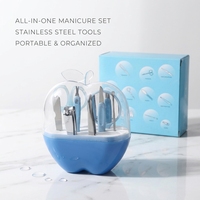 Kit de manucure professionnel en acier inoxydable, ensemble de soins des ongles, coupe-ongles, limes, repousse-cuticules, pinces pour la maison, le salon et les voyages