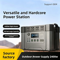 Station d'alimentation portable 1451Wh 2400W à onde sinusoïdale pure, générateur solaire au lithium-ion pour camping-car, camping, maison et alimentation de secours d'urgence