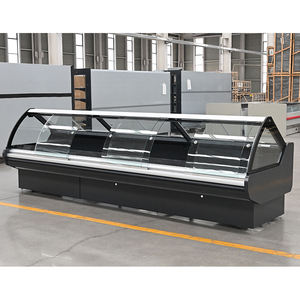 Vitrine réfrigérée de présentation de nourriture cuite, de salades, de charcuterie, de <span class=keywords><strong>boucherie</strong></span>, de charcuterie, en verre incurvé, pour comptoir, vente en gros d'usine - Product Image 6