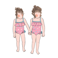 Traje de Baño de una Pieza para Niñas Pequeñas, Diseño Moderno y Brillante, Estampado de Puntos, Traje de Baño Tipo Romper