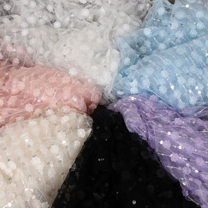 Tela de Tul Bordada con Chifón, Encaje de Tul para Vestido de Novia, Hilo para Cinturón, Encaje de Hilo Suave Estilo Lolita para Prendas y Embalaje de Regalos - Product Image 3