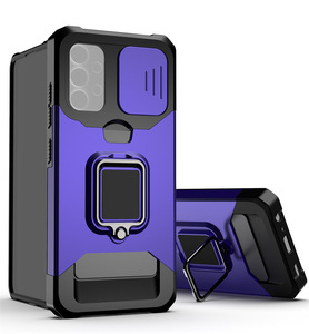 Étui d'armure pour <span class=keywords><strong>Samsung</strong></span> <span class=keywords><strong>Galaxy</strong></span> <span class=keywords><strong>Note</strong></span> <span class=keywords><strong>20</strong></span> / <span class=keywords><strong>Note</strong></span> <span class=keywords><strong>20</strong></span> Ultra Slide Camera Card Slot Wallet Protective With Ring Stand Cover - Product Image 1