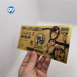 Kelin 5 Designs – Nouvelle Banque de billets numérique japonaise Evangelion Asuka EVA, imprimée et peinte, double face, en PET doré, 25e anniversaire - Product Image 3