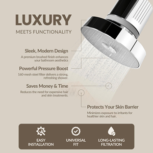 Meilleur filtre de douche portable 15 étapes en ABS électroplaqué, pour usage domestique, avec pommeau de douche cascade filtrant, garantie 1 an - Product Image 3