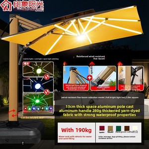 Sombrilla Romana Grande <span class=keywords><strong>para</strong></span> Exteriores, Comercial, con Marco <span class=keywords><strong>de</strong></span> Aluminio, Protección UV, Inclinación Ajustable, <span class=keywords><strong>para</strong></span> Jardín, Terraza, Villa - Product Image 6
