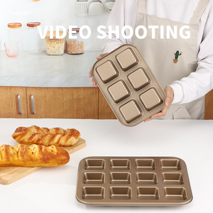 Moule à pâtisserie carré antiadhésif en acier au carbone, mini moule à pain pour pain de mie fait <span class=keywords><strong>maison</strong></span> et gâteaux aux hamburgers - Product Image 4