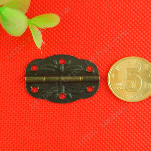 Bisagra pequeña de 30x22 mm de hierro para montaje en superficie, estilo tradicional, para herrajes de muebles de caja - Product Image 1