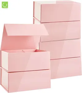 Offre Spéciale boîte-cadeau magnétique rose pliée de luxe avec logo personnalisé boîte d'expédition en carton rigide pour tasse et t-shirt