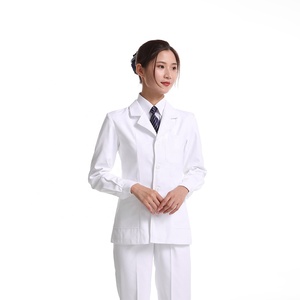 Nuovo stile maniche lunghe Top e pantaloni di <span class=keywords><strong>cotone</strong></span> poliestere da donna medico <span class=keywords><strong>camice</strong></span> <span class=keywords><strong>bianco</strong></span> <span class=keywords><strong>camice</strong></span> da laboratorio medico infermiere <span class=keywords><strong>camice</strong></span> <span class=keywords><strong>bianco</strong></span> - Product Image 3