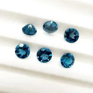 Topaz Round Brilliant Cut 1.0mm~10.0mm Faceted Good Quality Buy Gemstones Online Topaz Jewelry Ring Natural London Blue Topaz