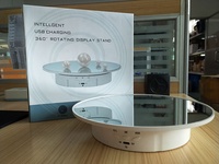 Plateau tournant électrique en ABS avec panneau d'affichage en verre rotatif à 360 degrés pour la publicité de montres et de bijoux, diamètre 20 cm