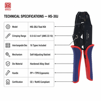 Kit d'outils de sertissage à cliquet robuste et interchangeable avec plusieurs matrices pour bornes et connecteurs électriques