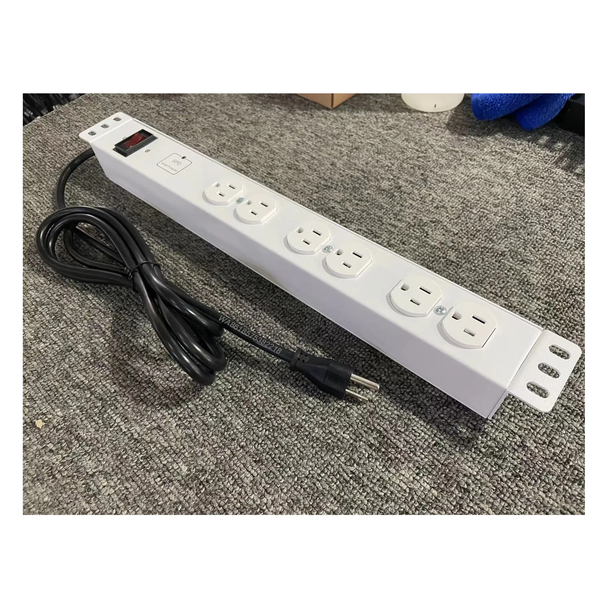 OIT 1U PDU 100-250V 서지 보호기 Nema 5-20r 5-15r 소켓 및 플러그 15A 전원 스트립 랙 마운트 전원 분배 장치