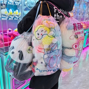 Biểu Tượng Tùy Chỉnh Rõ Ràng Nhựa Dây Kéo Túi Ba Lô Trong Suốt Túi Cho Đồ Chơi Sang Trọng Búp Bê Claw Máy Cửa Hàng - Product Image 1