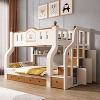 Etagenbett mit Hoch- und Niedrigbetten, Multifunktionales Doppelstock-Kombinationsbett, Holz-Etagenbetten für Kinder