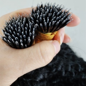 Extensiones de Cabello Afro 4b 4c con Puntas Nano de Silicona Pre-adheridas, Cabello Indio Rizado Afro Kinky de 28 Pulgadas y 100g - Product Image 2