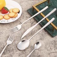 Vente en gros Besteck coréen moderne manche en spirale fourchette cuillère couteau argent couverts de cuisine ensemble de couverts en acier inoxydable