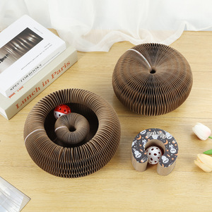 Foldable Interactive Bell Toys Recyclable Corrugated <b>Cat</b> <b>Scratching</b> Toy Magic Organ <b>Cat</b> Scratcher Cardboard with Bell Play Toy - Product Image 5