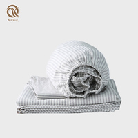 Vente en gros OEM de tissu en lyocell de bambou biologique 300TC 100% naturel, personnalisé, certifié OEKO-TEX, ensemble de draps 4 pièces toutes saisons