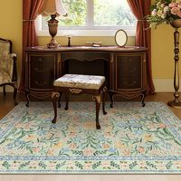 Tapis lavables Vintage moderne neutre petit tapis vert haut trafic tapis pour salle à manger salon chambre ferme