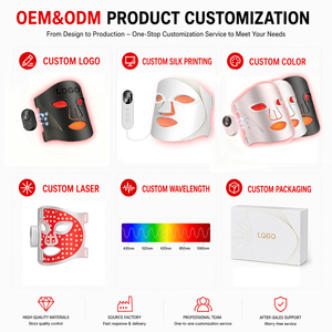 Nouveau <span class=keywords><strong>masque</strong></span> facial en silicone à lumière rouge multi-zones pour la photothérapie, à utiliser à domicile - Product Image 4