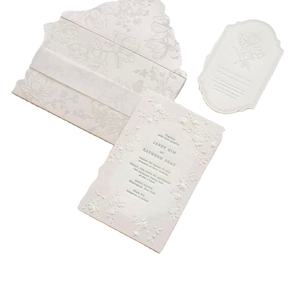 Tarjeta de Boda de Lujo Personalizada con Impresión Tipográfica, Invitaciones de Boda de Alta Gama, Tarjeta Postal con Texto en Relieve, Tarjeta de Menú - Product Image 6