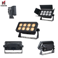 Projecteur de lavage LED 8x50W 3200K IP65 DMX512 RGBWA avec écran OLED, corps en aluminium, pour extérieur