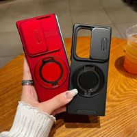 Étui de téléphone magnétique en PC rigide avec béquille rotative à 360 degrés de luxe pour Samsung Z Fold 8 Fold 7 avec protection coulissante de l'appareil photo