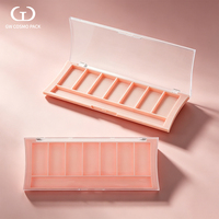 Palette vide en ABS rose nude, rectangulaire et incurvée, pour fards à paupières et blush, avec couvercle transparent, logo personnalisé, OEM, vente en gros, directement de l'usine