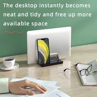 Nouveau support vertical pour ordinateur portable en alliage d'aluminium réglable avec base solide, pliable et durable pour gagner de la place sur le bureau et organiser les appareils
