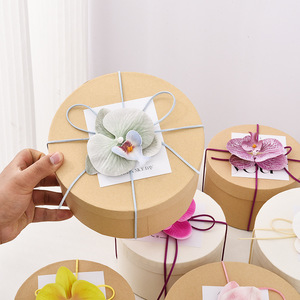New Year's Day <strong>Birthday</strong> Instagram Style Round Kraft Paper <strong>Gift</strong> Box for Souvenir Packaging - Product Image 4
