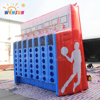 WINSUN Connect Four Basketball Game Giant Inflatable Carnival Castle Customized Color Logo CE Certified Outdoor Activity PVC