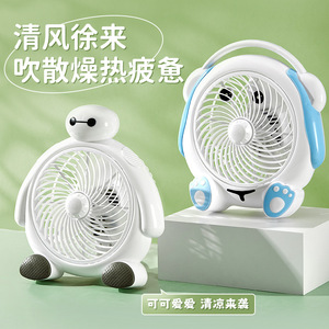Mini Cartoon Electric Fan With Dc Motor Battery Powered Foldable For Students Dorm Bedroom Tabletop Home Office Use - Product Image 2