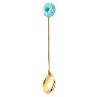 Ensemble de cuillères à café et fourchettes à dessert en acier inoxydable, motif dessin animé, finition miroir, pour mélanger, idéal comme cadeau