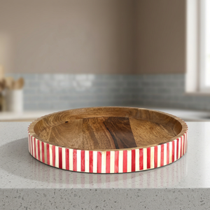 Bandeja de Madera Hecha a Mano para Servir Aperitivos, Papas Fritas y Bebidas, Apta para Lavavajillas y Microondas, Acabado Pulido, Artículos para el Hogar, Económica - Product Image 1