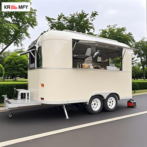 รถขายอาหารเคลื่อนที่สไตล์วินเทจ ตัวถังอะลูมิเนียมทำมือ รถพ่วงขายอาหารย้อนยุค สำหรับร้านขายขนม - Product Image 3