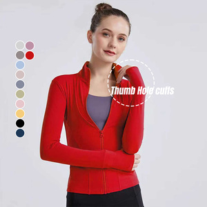 Veste de sport respirante coupe-vent sur mesure, grande taille, couleur unie, manches longues, fermeture éclair, ajustée, pour la course à pied, l'entraînement et la salle de sport - Product Image 1