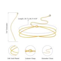 Chaîne de taille double couche effet étoile pour femme, en laiton plaqué or, chaîne courbée de 2 mm, bijou de ventre empilable