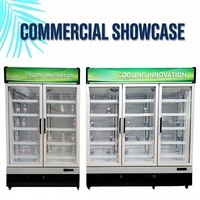 Congélateur vertical vitrine à double couche avec porte en verre trempé anti-buée et éclairage LED personnalisé