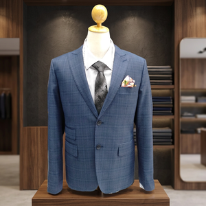 Men's 100% <b>Wool</b> Single Breasted Business Suits Breathable Bespoke & MTM Pleated Blazer - Product Image 3