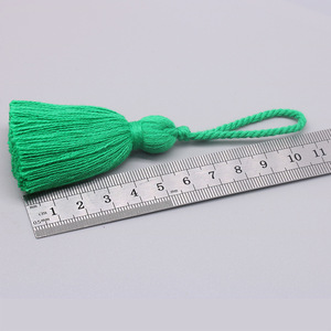 Pompons franges en coton, 8cm, corde suspendue pour rideaux, couture vêtement décoration maison, accessoires bijoux artisanaux - Product Image 2